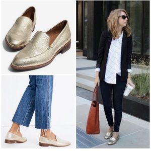 Madewell The Frances Loafer Crackle Metallic Gold